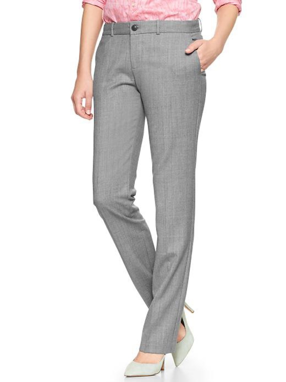 GAP True Straight Wool Pants - Heather Grey